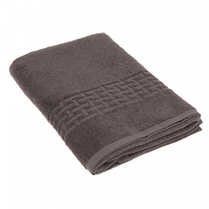 Serviette de bain nattée gris anthracite 27 x 50 - ensemble de 2 serviettes