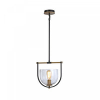 Luminaire suspendu Cheshire noir et laiton à 1 ampoule