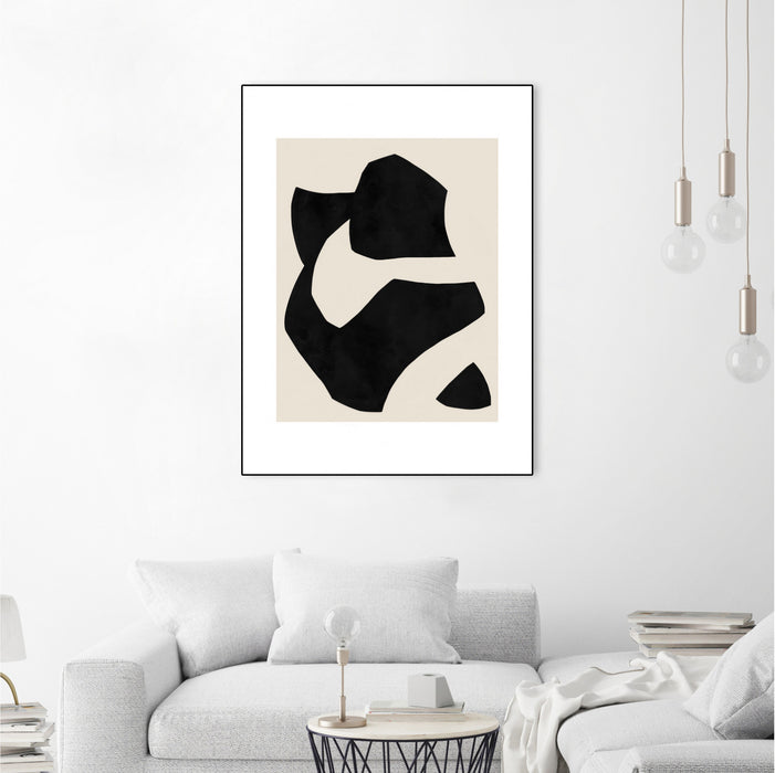 Œuvre d'art murale sur toile encadrée noire « Untilted » 24 x 32
