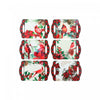 Sous-verre de Noël de 11 po en céramique avec motif écossais et cardinaux - ensemble de 6