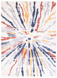 Carpette Paloma Sunburst bleu marineblanche - 3 pi 11 po x 5 pi 11 po
