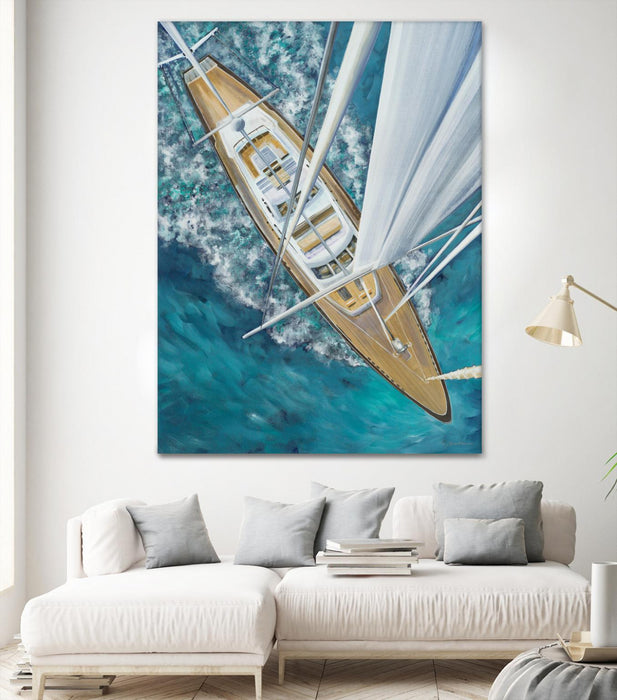 Œuvre d’art murale Giant Art « Sailing Around The World » 72 x 54