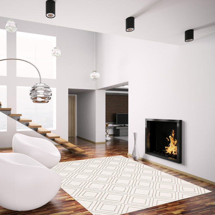 Carpette August blanc géodegris 7 pi 10 po x 10 pi 2 po