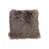 Coussin à fourrure argent métallique