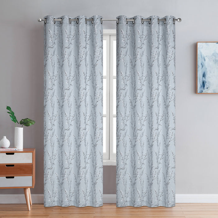 Paire de panneaux de rideaux gris à oeillets Dundee - 54x95