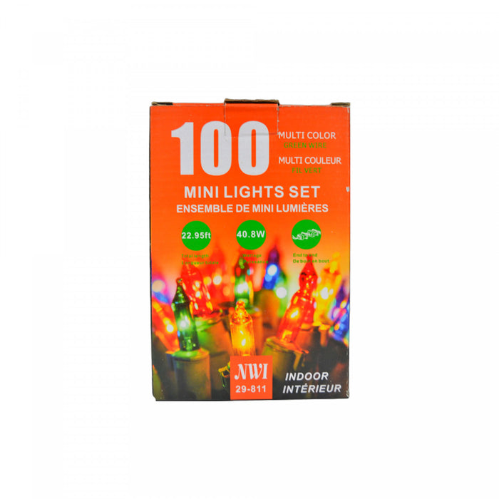 Jeu de 100 petites lumières pour l’intérieur avec ampoules multicolores - ensemble de 2 jeux de lumières de Noël