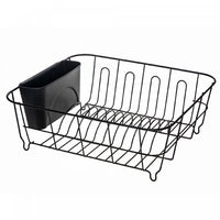 Égouttoir noir pour évier avec panier pour ustensiles