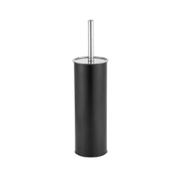 Brosse à toilette et support en métal noir avec couvercle