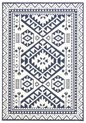 Carpette Gaia bleue 3 pi 11 po x 5 pi 7 po