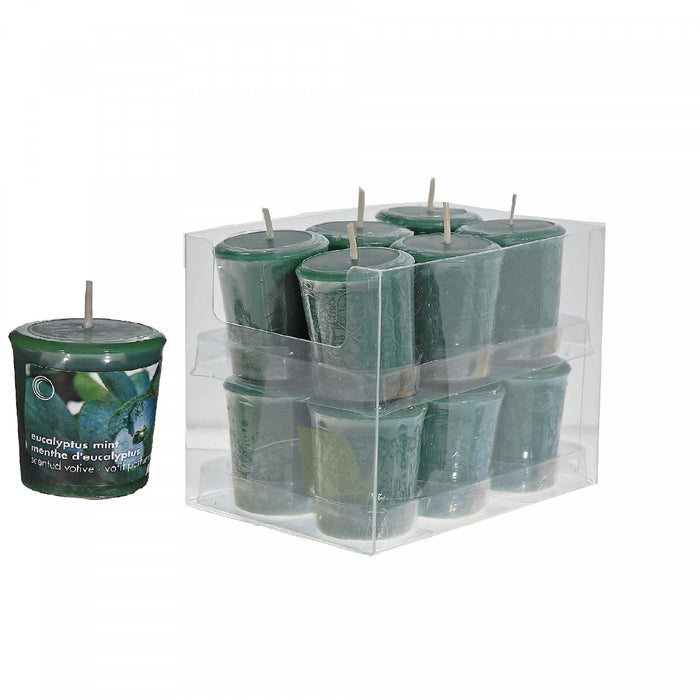 Bougie Mushroom Votive arôme d’eucalyptus et menthe - ensemble de 12