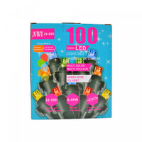 Jeu de 100 lumières à DEL de 5 mm pour l’intérieur et l’extérieur avec ampoules multicolores - ensemble de 2 jeux de lumières de Noël