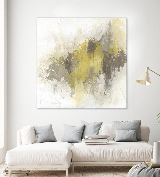 Œuvre d’art murale Giant Art « Saffron Abstract I » 72 x 72
