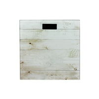 Pèse-personne numérique carré en verre - accessoires de salle de bain d’apparence planches de bois