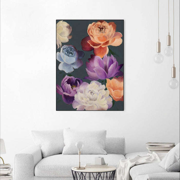 Œuvre d’art murale sur toile encadrée noire « November Blooms » 18 x 24