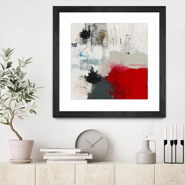 Œuvre d'art murale sur toile encadrée noire « The Mountain Comes To You » 30 x 30