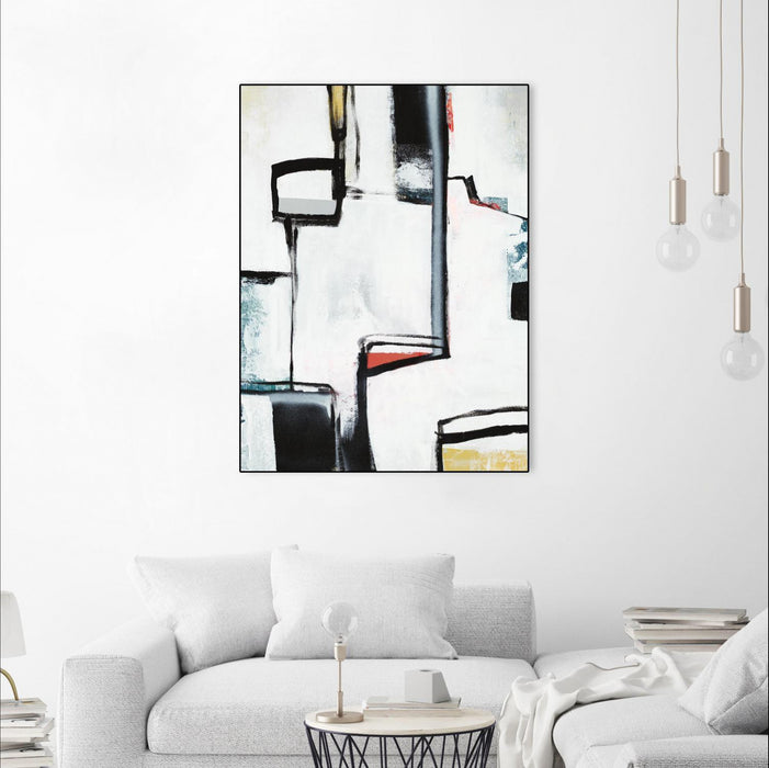 Œuvre d'art murale sur toile encadrée noire « The A Line I » 18 x 24