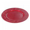 Assiette de présentation rouge ornée de lierre