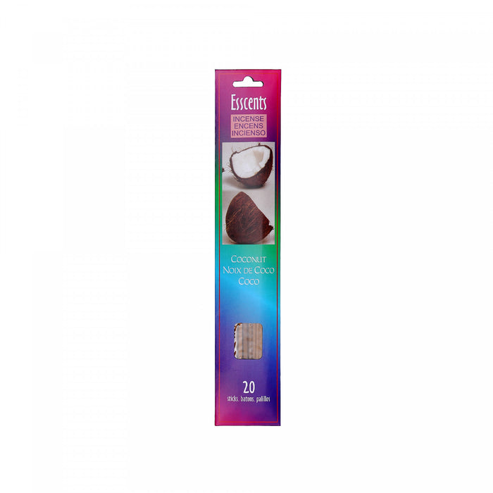 Bâtons à arôme de noix de coco d’Esscents - ensemble de 8 paquets de bâtons d’encens