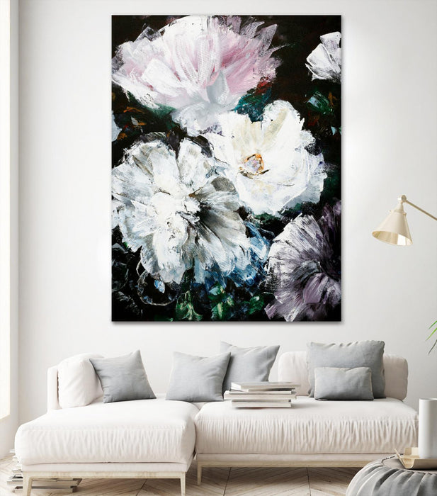 Œuvre d’art murale Giant Art « Soft Hue Flowers » 72 x 54