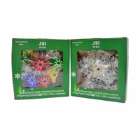 Décoration pour cime d’arbre de 8 po en forme d’étoile à 10 lumières avec ampoules transparentes - ensemble de 2 jeux de lumières de Noël