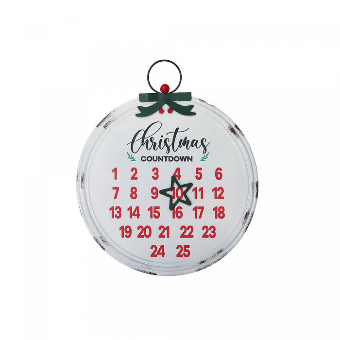 Décoration murale calendrier de l'avent en forme de boule de Noël en métal