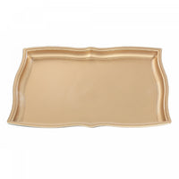 Plateau de service rectangulaire doré 14 x 9,5 en forme d’accolade - ensemble de 2