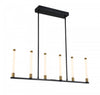 Luminaire pour îlot Infiniti noir et laiton mat à 6 ampoules à DEL intégrées