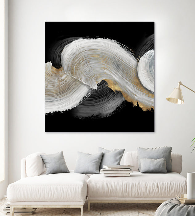 Œuvre d’art murale Giant Art « White Swirls » 54 x 54