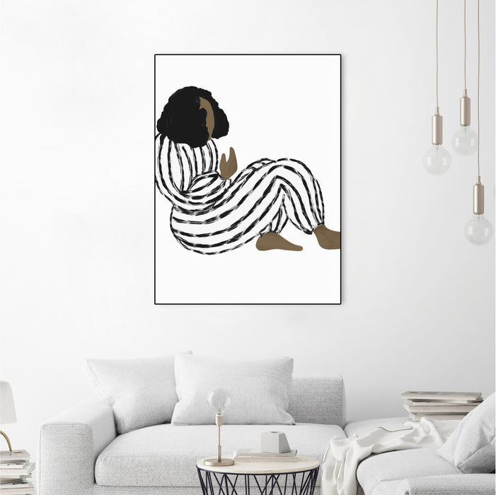 Œuvre d’art murale sur toile encadrée noire « Form Vi » 30 x 40