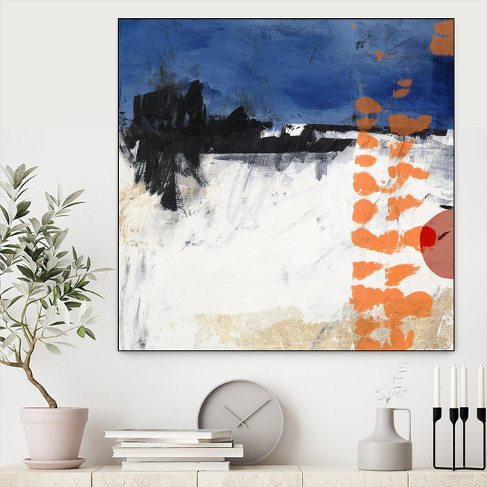 Œuvre d’art murale sur toile encadrée noire « Midnight Rise Ii » 20 x 20