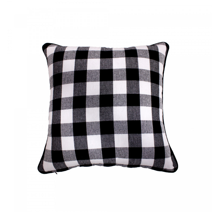 Coussin rembourré de coton 18 po x 18 po à point à carreaux blanc - ensemble de 2 coussins