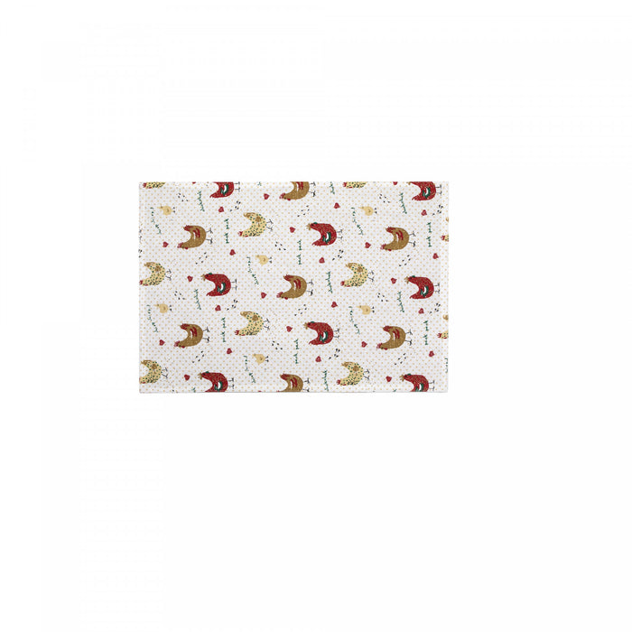 Napperon en coton orné de poule à la ferme - ensemble de 12