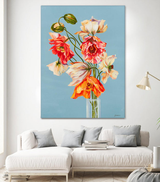 Œuvre d’art murale Giant Art « Paper Poppies » 72 x 54