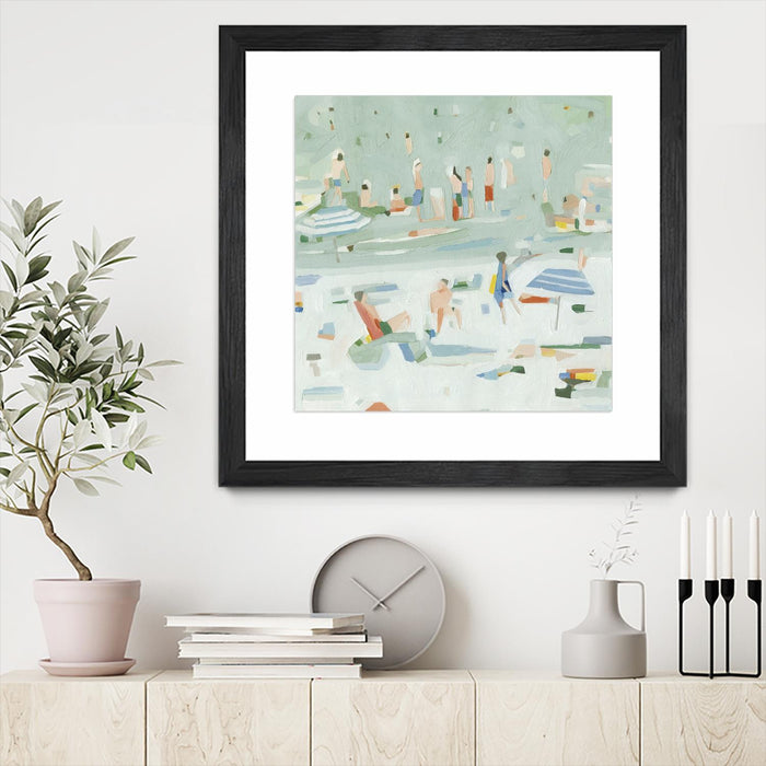 Œuvre d’art murale encadrée noire et mate « Summer Confetti Ii » 30 x 30