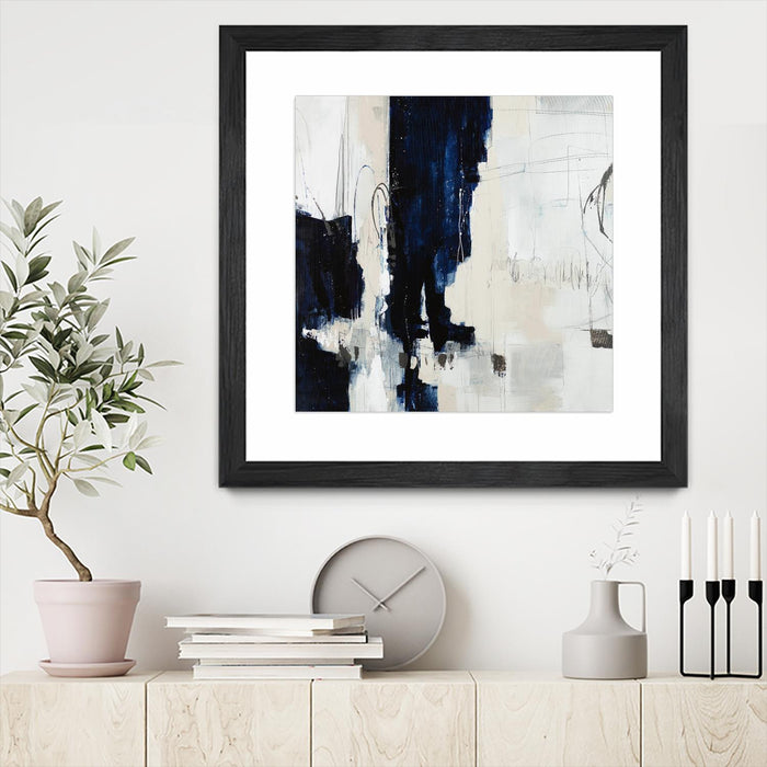 Œuvre d’art murale encadrée noire et mate « Underground Mechanics » 30 x 30