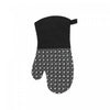 Mitaines de four en silicone noir à motif géométrique - ensemble de 4