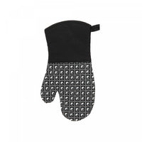 Mitaines de four en silicone noir à motif géométrique - ensemble de 4