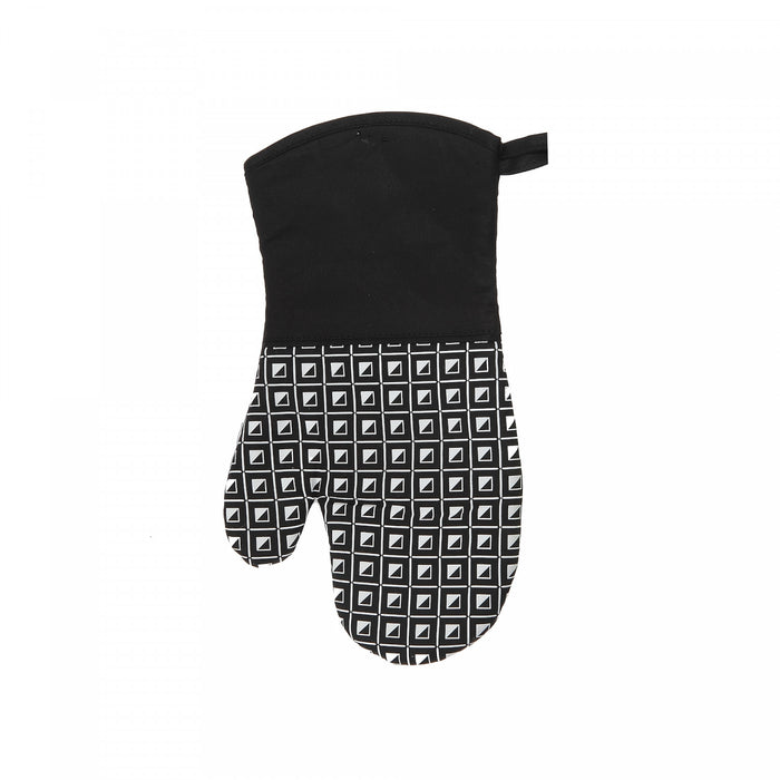 Mitaines de four en silicone noir à motif géométrique - ensemble de 4