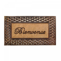 Tapis de plancher « Bienvenue » en caoutchouc et tapis-brosse en fibre de coco