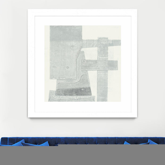 Œuvre d’art murale encadrée blanche et mate « Orien » 36 x 36