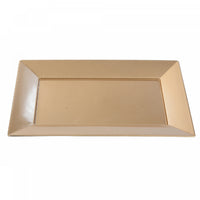 Plateau de service rectangulaire lisse doré 8 x 12 - ensemble de 2