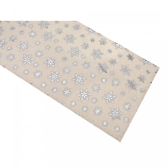 Chemin de table avec impression en aluminium de flocons argentés