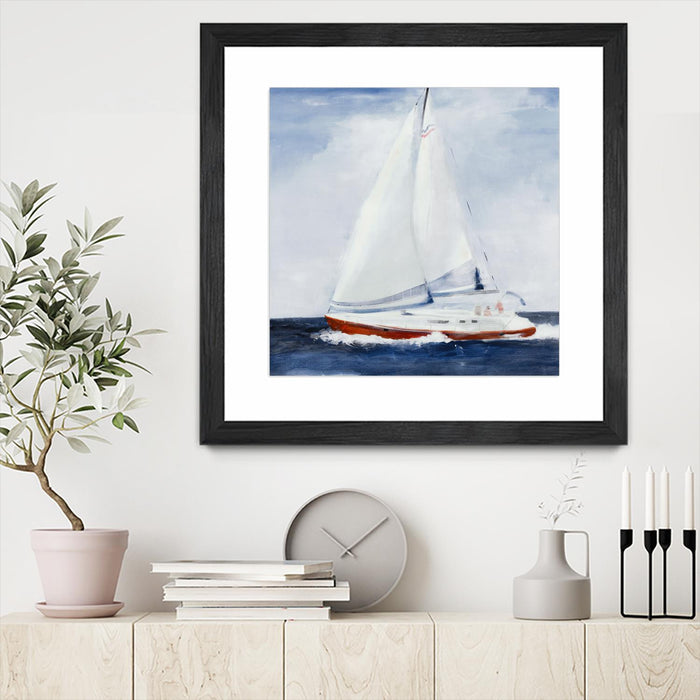 Œuvre d’art murale encadrée noire et mate « Chasing The Sun » 36 x 36