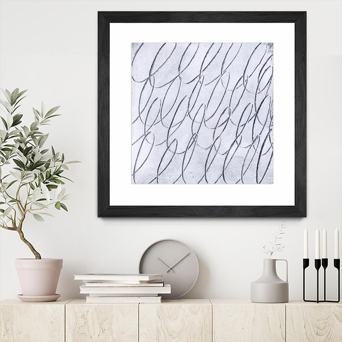Œuvre d’art murale encadrée noire et mate « Contemplating Style » 36 x 36