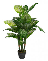 Dieffenbachia artificiel de 47 po en pot noir