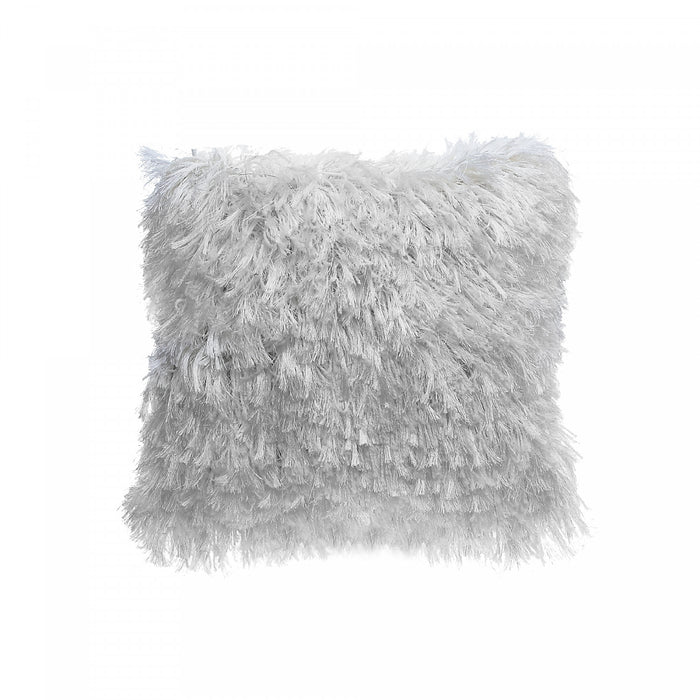 Coussin à fourrure ivoire