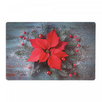 Napperon en plastique orné d’une photo d’un centre de table de poinsettia - ensemble de 12