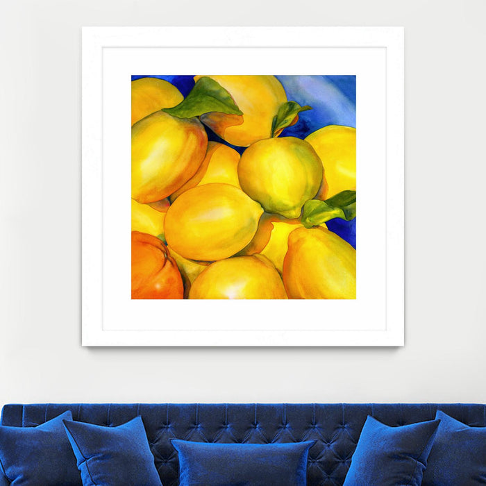 Œuvre d’art murale encadrée blanche et mate « Zest For Life » 30 x 30