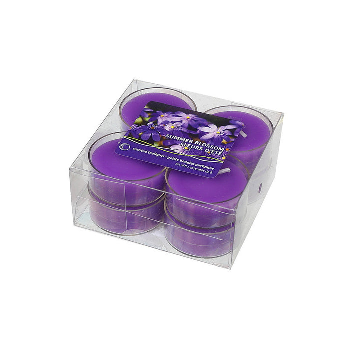 Paquet de 8 bougies chauffe-plats parfumées à arôme de fleurs d’été - ensemble de 2 paquets de bougies
