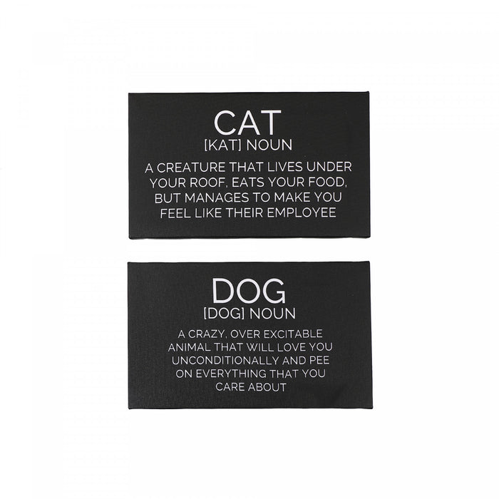 Panneau mural sur toile « Dog Noun » et « Cat Noun » 10 x 6 - ensemble de 2 décorations murales